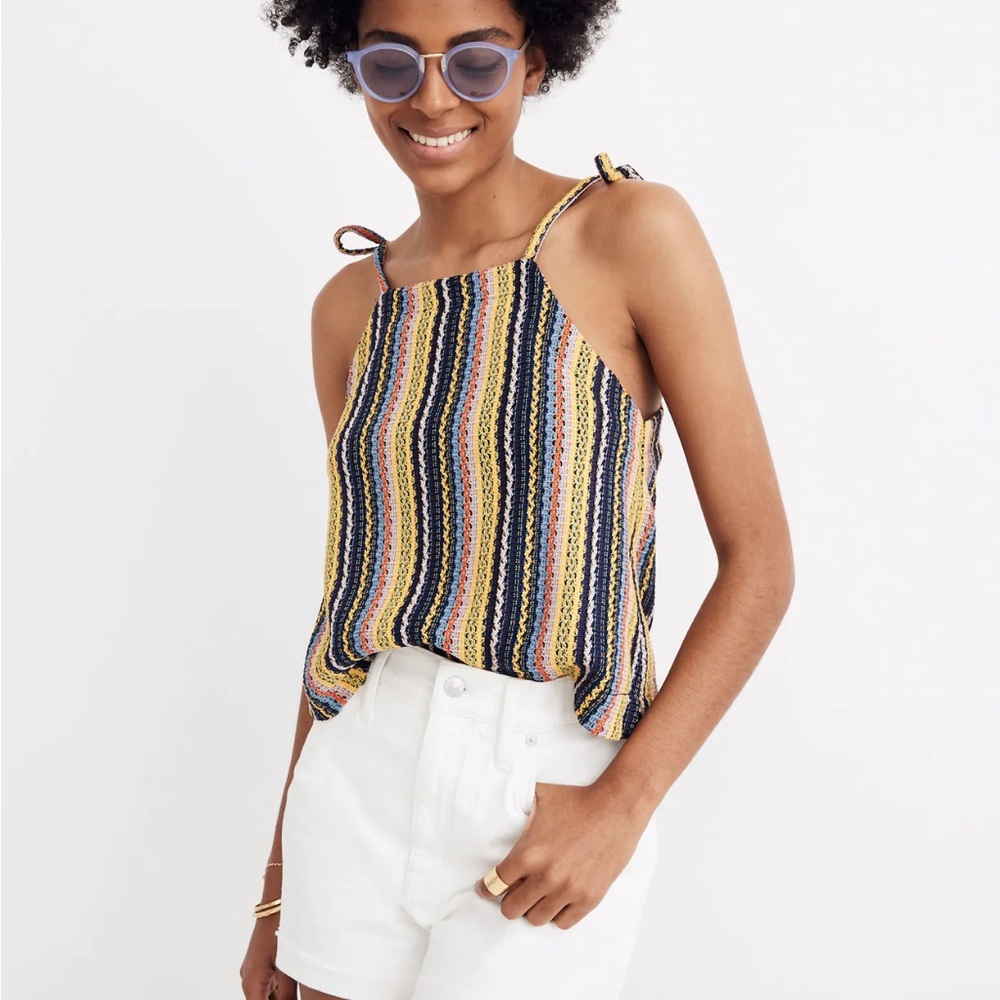 Madewell Texture and Thread Embroidered Tank Top XXS